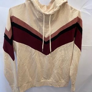 Kinesis Cream Gold Chevron Hoodie XS Cozy Athleisure Pullover